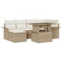 Juego de Sofá de Jardín de 7 Piezas con Cojines Beige Poliratán by , Outdoor sofas - Ref: Foro24-3348317, Price: 507,61 €, Di...