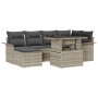 Juego de Sofá de Jardín de 7 Piezas con Cojines de Ratán Poliéster Gris Claro by , Outdoor sofas - Ref: Foro24-3348318, Price...