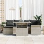 Juego de Sofá de Jardín de 7 Piezas con Cojines de Ratán Poliéster Gris Claro by , Outdoor sofas - Ref: Foro24-3348318, Price...