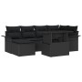 Conjunto de Sofá de Jardín de 7 Piezas con Cojines Negro Poliratán by , Outdoor sofas - Ref: Foro24-3348319, Price: 484,67 €,...