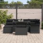 Conjunto de Sofá de Jardín de 7 Piezas con Cojines Negro Poliratán by , Outdoor sofas - Ref: Foro24-3348319, Price: 484,67 €,...