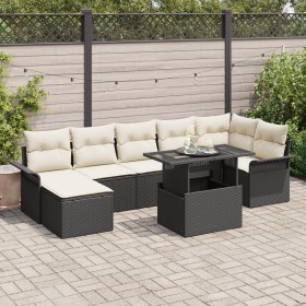 Conjunto de Sofá de Jardín de 8 Piezas con Cojines Negro Ratán Polietileno von , Outdoor-Sofas - Ref: Foro24-3348323, Preis: ...