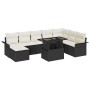 Set de Sofá de Jardín de 9 Piezas con Almohadas Negro Poliratán von , Outdoor-Sofas - Ref: Foro24-3348333, Preis: 553,93 €, R...