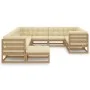 Set de muebles de jardín 11 pzs cojines madera pino marrón miel de vidaXL, Conjuntos de jardín - Ref: Foro24-3077087, Precio:...