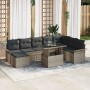 Juego de Sofá de Jardín de 9 Piezas con Cojines Gris Ratán Poliratán by , Outdoor sofas - Ref: Foro24-3348335, Price: 596,55 ...