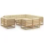 Gartenmöbel Set 12 Stück Kissen Honig Braun Kiefer Holz von vidaXL, Gartensets - Ref: Foro24-3077002, Preis: 1,00 €, Rabatt: %