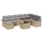 Juego de Sofá de Jardín de 9 Piezas con Cojines Beige Poliratán von , Outdoor-Sofas - Ref: Foro24-3348336, Preis: 591,61 €, R...
