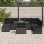 Conjunto de Sofá de Jardín de 9 Piezas con Cojines de Ratán Polipropileno Negro by , Outdoor sofas - Ref: Foro24-3348339, Pri...
