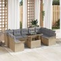 Conjunto de Sofá de Jardín de 10 Piezas con Cojines Beige de Poliratán by , Outdoor sofas - Ref: Foro24-3348346, Price: 657,7...