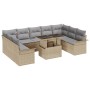 Conjunto de Sofá de Jardín de 10 Piezas con Cojines Beige de Poliratán by , Outdoor sofas - Ref: Foro24-3348346, Price: 657,7...