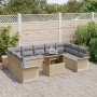 Conjunto de Sofá de Jardín de 10 Piezas con Cojines Beige de Poliratán by , Outdoor sofas - Ref: Foro24-3348346, Price: 657,7...