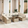 Juego de Sofás de Jardín de 10 Piezas con Cojines Beige de Ratán Poliríteno by , Outdoor sofas - Ref: Foro24-3348347, Price: ...