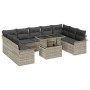 Conjunto de sofá de jardín de 10 piezas con cojines en ratán gris claro von , Outdoor-Sofas - Ref: Foro24-3348348, Preis: 753...