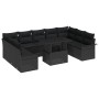 Juego de Sofás de Jardín de 10 Piezas con Cojines Negro Ratán Poliéster by , Outdoor sofas - Ref: Foro24-3348349, Price: 680,...