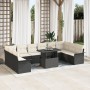 Juego de sofá de jardín de 11 piezas con cojines Negro Ratán Polimérico by , Outdoor sofas - Ref: Foro24-3348353, Price: 668,...