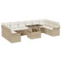 Juego de Sofá de Jardín de 11 Piezas con Cojines Beige Ratán Poliéster von , Outdoor-Sofas - Ref: Foro24-3348357, Preis: 779,...