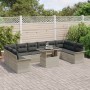 Conjunto de Sofá de Jardín de 11 Piezas con Cojines Gris Claro de Polirratán by , Outdoor sofas - Ref: Foro24-3348358, Price:...