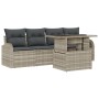 Juego de Sofá de Jardín de 5 Piezas con Cojines de Ratán Polivalente Gris Claro von , Outdoor-Sofas - Ref: Foro24-3348548, Pr...