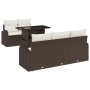 Juego de Sofá de Jardín de 6 Piezas con Cojines Marrón Poliratán by , Outdoor sofas - Ref: Foro24-3348554, Price: 490,51 €, D...