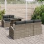 Juego de Sofá de Jardín de 6 Piezas con Cojines Gris Ratán Poliéster by , Outdoor sofas - Ref: Foro24-3348555, Price: 487,06 ...