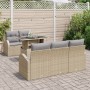 Conjunto de Sofás de Jardín de 6 piezas con Cojines Beige Ratán Sintético by , Outdoor sofas - Ref: Foro24-3348556, Price: 49...