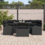 Conjunto de Sofá de Jardín de 7 Piezas con Cojines Negro de Poliratán by , Outdoor sofas - Ref: Foro24-3348579, Price: 502,45...