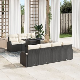 Juego de Sofás de Jardín de 8 Piezas con Cojines Ratán Poliéster Negro von , Outdoor-Sofas - Ref: Foro24-3348583, Preis: 571,...