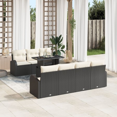 Juego de Sofás de Jardín de 8 Piezas con Cojines Ratán Poliéster Negro von , Outdoor-Sofas - Ref: Foro24-3348583, Preis: 571,...