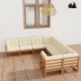 Gartenmöbel-Set 8-teilig honigbraune Kissen aus Kiefernholz von vidaXL, Gartensets - Ref: Foro24-3077027, Preis: 897,57 €, Ra...