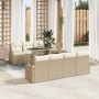 Juego de Sofá de Jardín de 8 Piezas con Cojines Beige de Ratán Polimérico by , Outdoor sofas - Ref: Foro24-3348587, Price: 59...