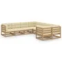 Gartenmöbel-Set 8-teilig honigbraune Kissen aus Kiefernholz von vidaXL, Gartensets - Ref: Foro24-3077027, Preis: 897,57 €, Ra...