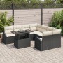 Juego de Sofá de Jardín de 9 Piezas con Cojines Negros de Ratán Poliéster by , Outdoor sofas - Ref: Foro24-3348613, Price: 56...