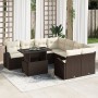 Juego de Sofá de Jardín de 9 Piezas con Cojines Marrón de Poliratán von , Outdoor-Sofas - Ref: Foro24-3348614, Preis: 636,81 ...