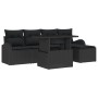 Juego de Sofá de Jardín de 6 Piezas con Cojines Negro Poliratán by , Outdoor sofas - Ref: Foro24-3348629, Price: 403,32 €, Di...