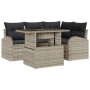 Juego de Sofá de Jardín de 5 Piezas con Cojines de Rattan Poliéster Gris Claro by , Outdoor sofas - Ref: Foro24-3348638, Pric...