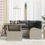 Juego de Sofá de Jardín de 5 Piezas con Cojines de Rattan Poliéster Gris Claro by , Outdoor sofas - Ref: Foro24-3348638, Pric...