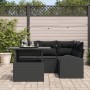 Juego de Sofá de Jardín de 5 Piezas con Cojines, Negro de Poliratán von , Outdoor-Sofas - Ref: Foro24-3348639, Preis: 391,60 ...