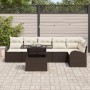Conjunto de Sofá de Jardín de 7 Piezas con Cojines Marrón Ratán Poly by , Outdoor sofas - Ref: Foro24-3348654, Price: 527,78 ...