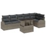 Set de Sofá de Jardín de 7 Piezas con Cojines Grises de Polirratán by , Outdoor sofas - Ref: Foro24-3348655, Price: 488,38 €,...
