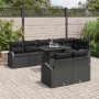Conjunto de Sofá de Jardín de 9 Piezas con Cojines Negro Ratan Poligonal by , Outdoor sofas - Ref: Foro24-3348669, Price: 673...