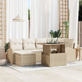 Juego de Sofá de Jardín de 7 Piezas con Cojines Beige by , Outdoor sofas - Ref: Foro24-3348677, Price: 505,07 €, Discount: %