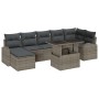 Conjunto de Sofá de Jardín de 8 Piezas con Cojines Gris Ratán Poliéster von , Outdoor-Sofas - Ref: Foro24-3348685, Preis: 532...