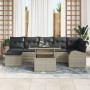 Juego de Sofás de Jardín de 8 Piezas con Cojines de Ratán Poliratán Gris Claro by , Outdoor sofas - Ref: Foro24-3348688, Pric...