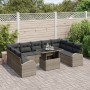 Juego de Sofás de Jardín de 10 Piezas con Cojines de Ratán Poliéster Gris von , Outdoor-Sofas - Ref: Foro24-3348705, Preis: 6...