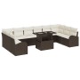 Juego de Sofá de Jardín de 11 Piezas con Cojines Marrón de Ratán Poliéster by , Outdoor sofas - Ref: Foro24-3348714, Price: 7...