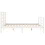 White solid wood bed frame with headboard 140x200 cm by vidaXL, Beds and slatted bases - Ref: Foro24-3194702, Price: 132,57 €...