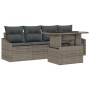 Juego de Sofá de Jardín de 5 Piezas con Cojines Gris Ratán Sintético von , Outdoor-Sofas - Ref: Foro24-3348905, Preis: 350,78...