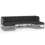 6-piece garden furniture set with gray pine wood cushions by vidaXL, Garden sets - Ref: Foro24-3077116, Price: 473,18 €, Disc...