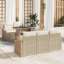 Conjunto de Sofás de Jardín de 6 Piezas con Cojines Beige Ratán Poliéster von , Outdoor-Sofas - Ref: Foro24-3348917, Preis: 4...