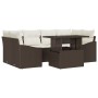 Juego de Sofás de Jardín de 7 Piezas con Cojines Marrón Poliratán by , Outdoor sofas - Ref: Foro24-3348934, Price: 506,02 €, ...